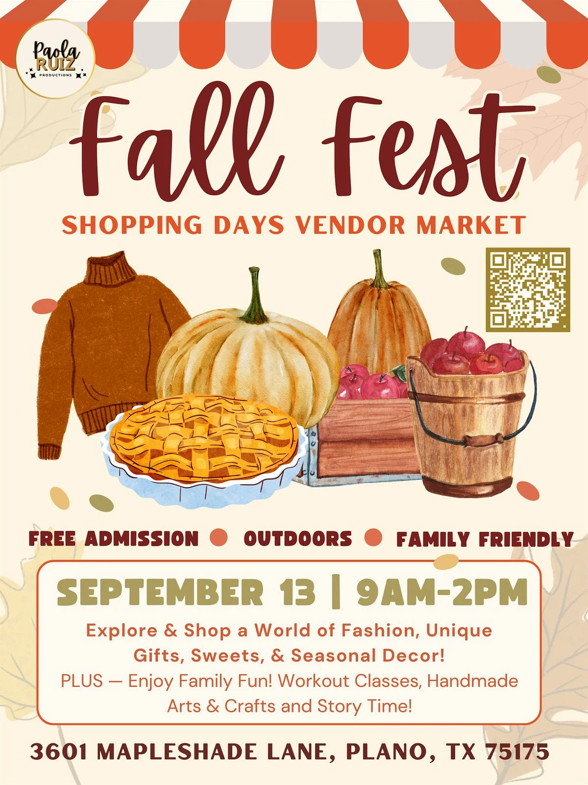 Discover a variety of vendors and delightful local products at the Fall Fest Shopping Days Vendor Market.
