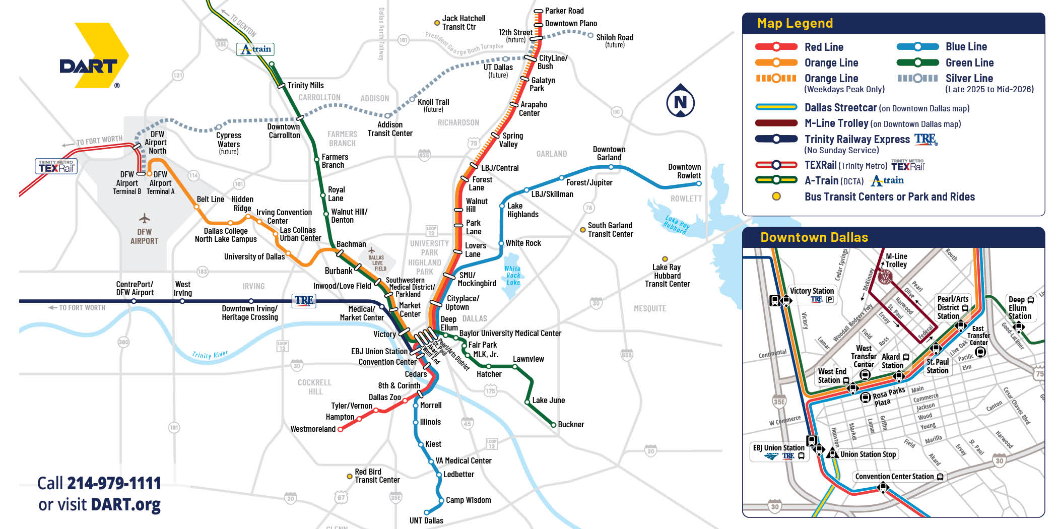 Explore DART services with this handy map of Plano's public transit routes.